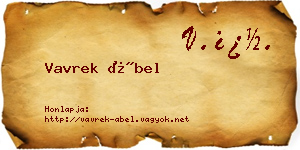 Vavrek Ábel névjegykártya