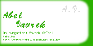 abel vavrek business card